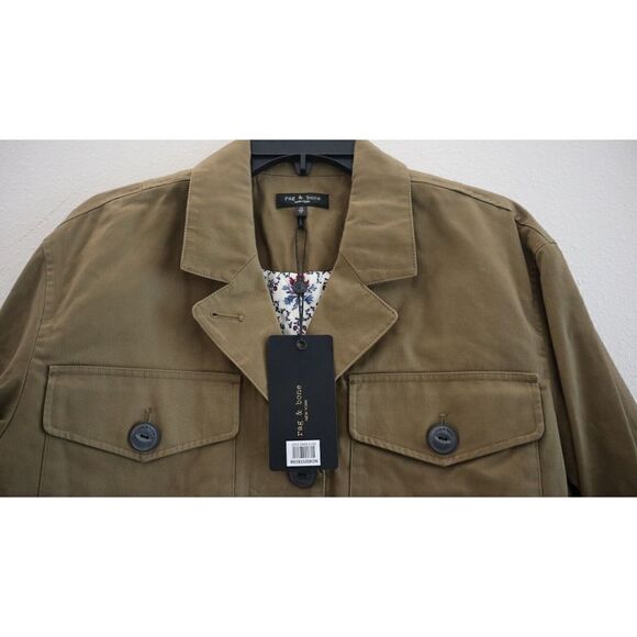 Rag & Bone WAW22P2008 Women's Sz XS Dark Khaki Cropped Jessie Shirt Jacket $525 - Picture 7 of 12